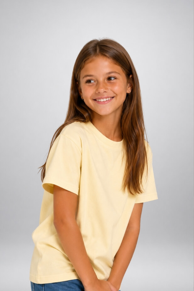 Basic lemon T-shirt for girls